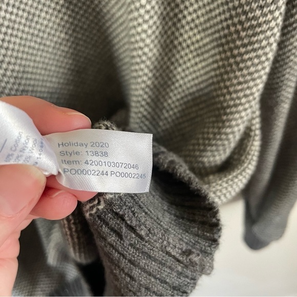 Marine Layer Enzo Contrast Trim Wool Blend Crew Neck Sweater Grey Size Medium - Picture 7 of 9